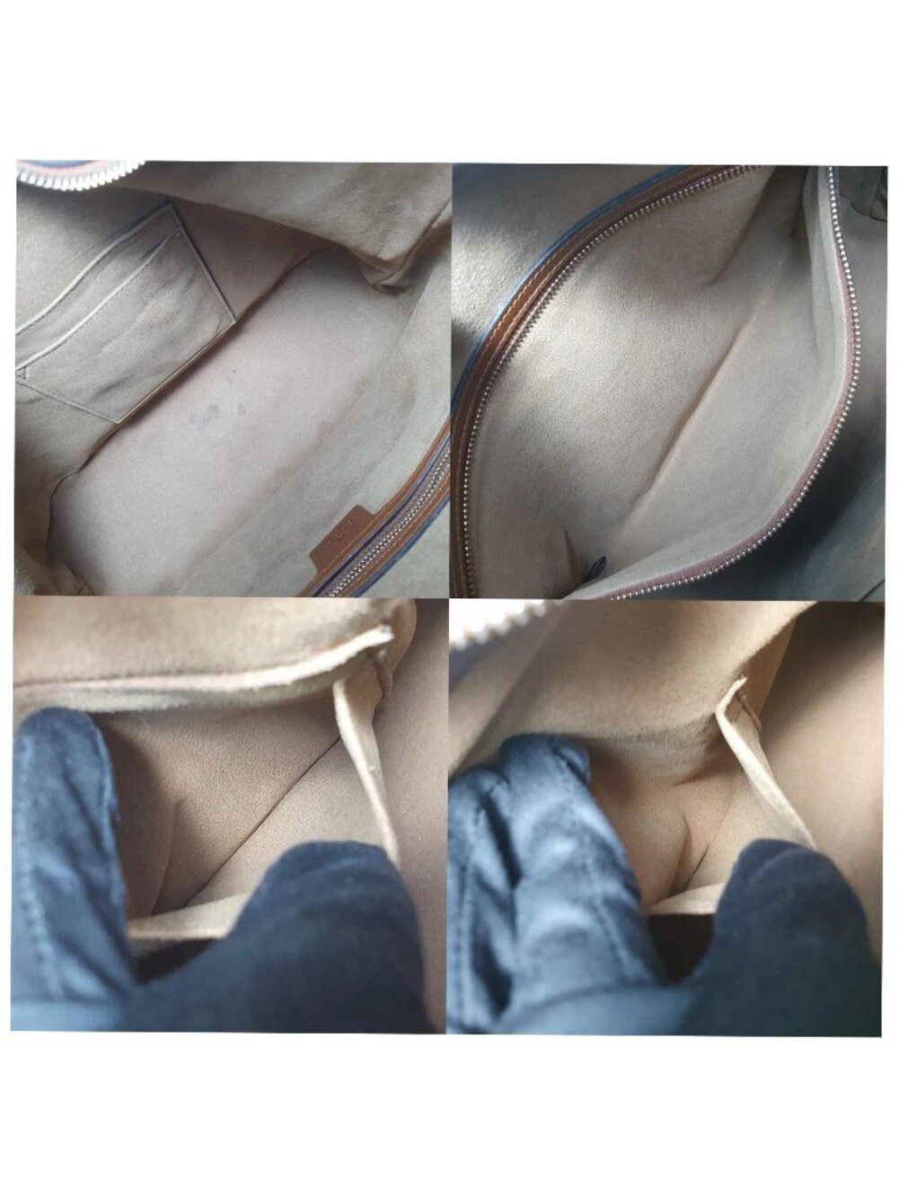 Authentic Gucci GG Supreme Canvas Shoulder Bag Brown Leather Trim | Designer - Picture 10 of 11